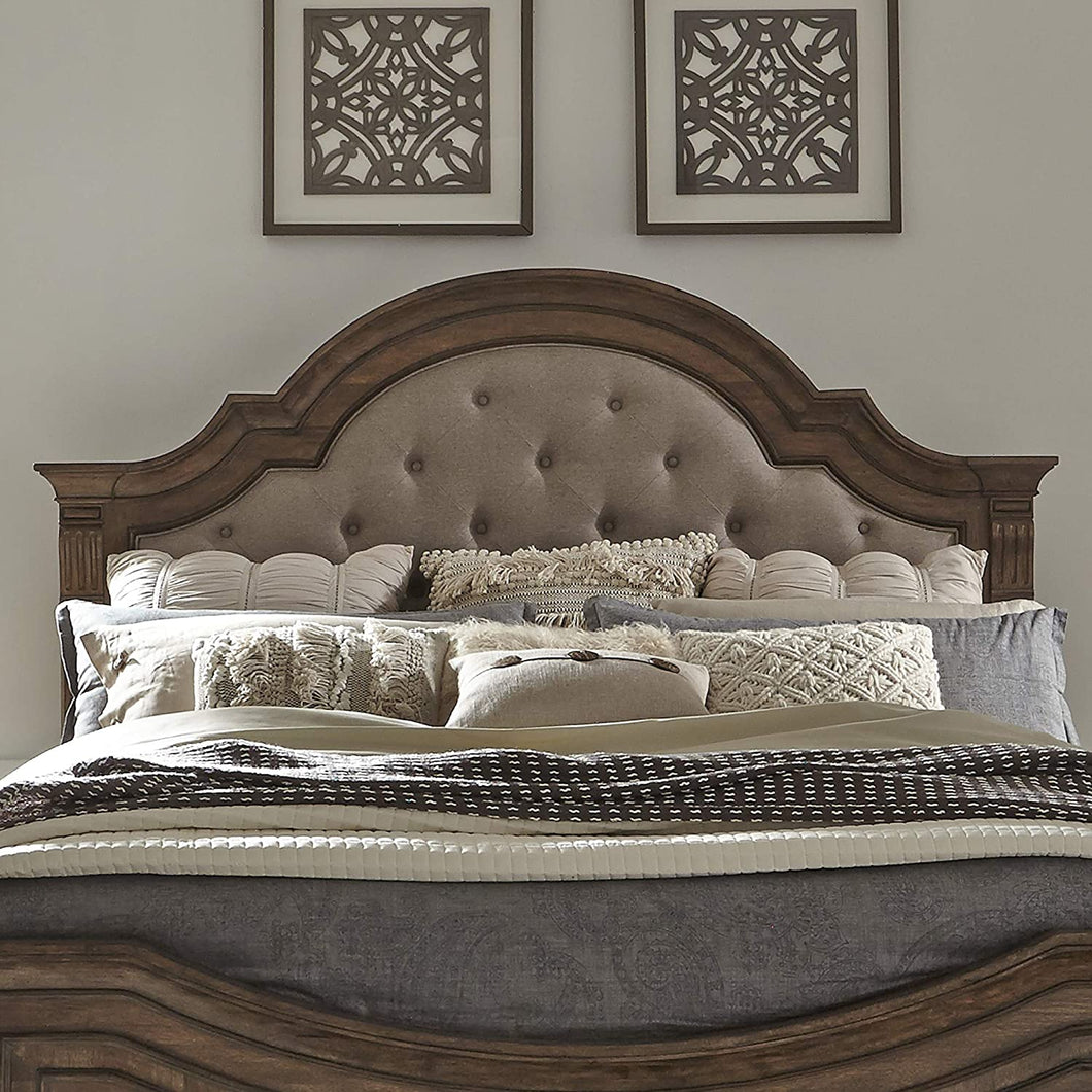 Upholstered Panel Headboard, Queen, Brown